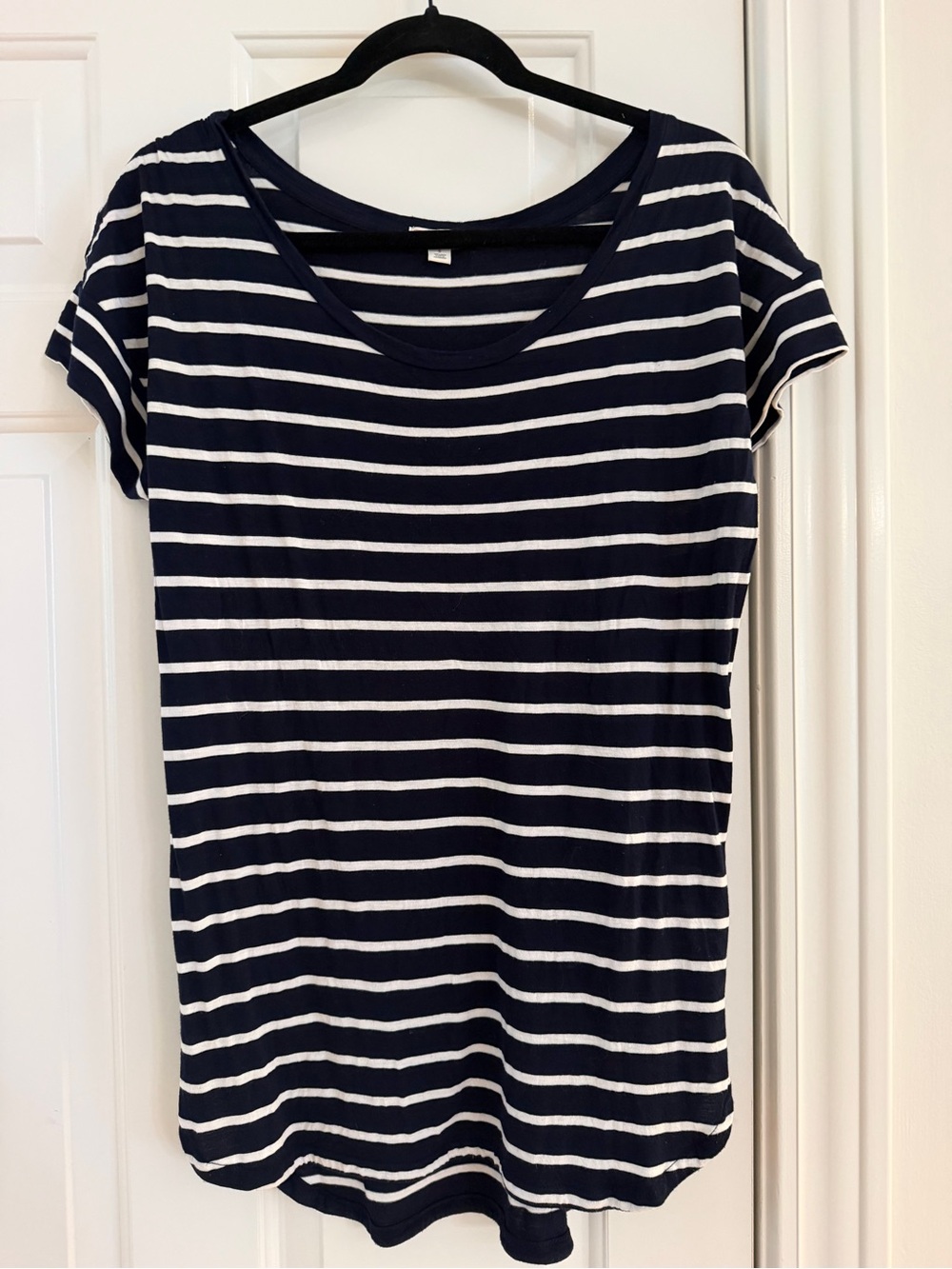 GAP Navy and White Striped Short-Sleeve Tunic Shirt